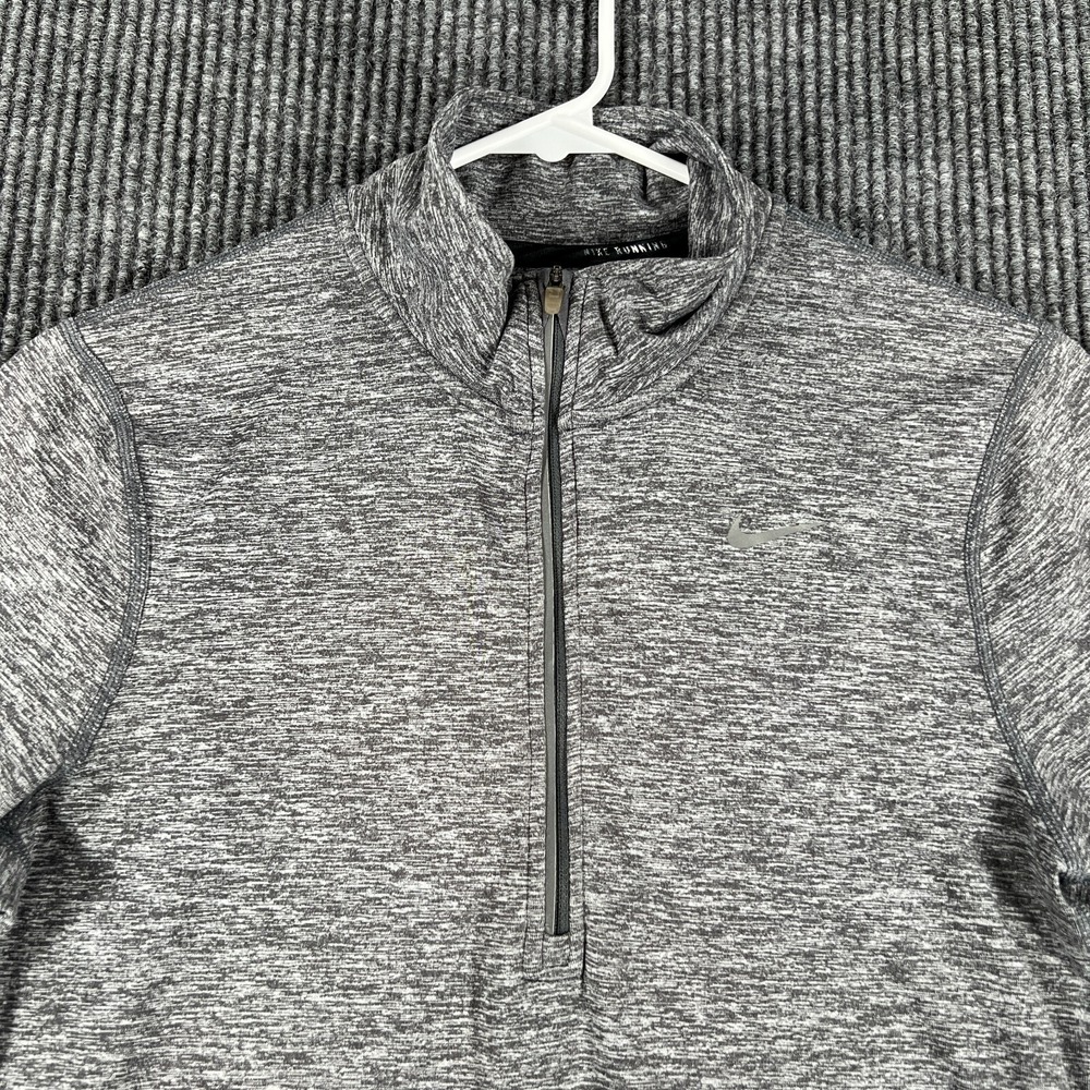 Nike Shirt Womens Small Gray Long Sleeve 1/4 Zip Mock Neck Pullover Active